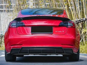 Rear Bumper Lip Kit Suitable for Tesla <strong>Model</strong> <strong>3</strong> Modified PK Style Dry Carbon Fiber Rear <strong>Diffuser</strong> Body Kit - Product Image 4