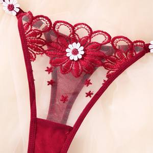 ZA825086 Pakaian Dalam Wanita Terlaris Bordir Bunga Lingerie Renda Halus Transparan Bra Celana Dalam Set <span class=keywords><strong>2</strong></span> Potong Lingerie Seksi - Product Image 4