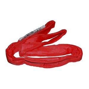 Sangle de levage ronde en polyester rouge durable de 5 tonnes, sans fin et flexible, pour levage lourd - Product Image 1