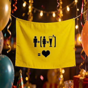 Pintura abstracta de 90x150 cm de la bandera amarilla de "What Is Love" que calienta cualquier espacio: lista para usar en cafeterías, bares, hogares y fiestas - Product Image 4