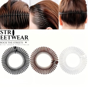 Pince à cheveux élastique en plastique pliable et flexible avec strass, <span class=keywords><strong>peigne</strong></span> latéral pour femme, idéal pour les fêtes, tendance et écologique pour le coiffage - Product Image 4