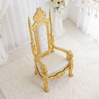 Chaise Trône Dorée à Dossier Haut pour Roi et Reine, Design Européen Moderne, Chaise en Plastique pour Hall d'Hôtel, Club et Événements de Mariage