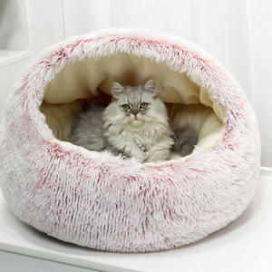 Großhandel Hochwertiges Atmungsaktives Samt-Winterbett in Runder Form Warmes Haustierbett für Hunde und Katzen - Product Image 6