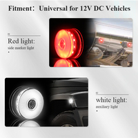 Feux de gabarit rouges ronds à 9 LED de 2 "pour remorque de camion avec lumière auxiliaire blanche IP 67 étanche SAE P2