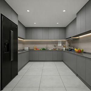 Ensemble d'armoires de cuisine sur mesure étanches avec portes en MDF et quincaillerie 304, résistant à l'humidité, pour le marché mondial - Product Image 3