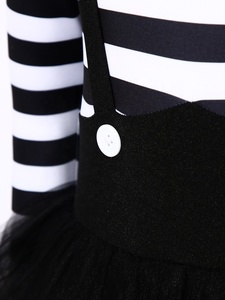 Robe tutu de ballet rayée pour filles, tenue de danse lyrique pour enfants débutants, costume de mime à manches longues pour tout-petits, personnalisable - Product Image 3