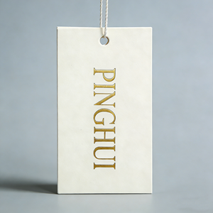<b>Gold</b> <b>Foil</b> Stamping Folded Paper Hang Tag Custom Apparel Brand Swing Tag - Product Image 2