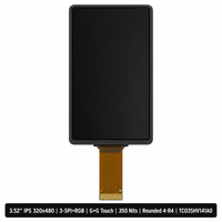Módulo LCD TFT IPS de 3.52 Pulgadas, 320x480, 3SPI RGB G+G, Pantalla Táctil Capacitiva, 350 Nits, Pantalla Negra por Defecto para Sistemas Integrados