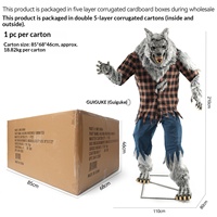 Figurines de loup-garou et de fantôme rotatives en plastique, grand format, pour Halloween, décoration extérieure pour maison hantée et salle d'évasion