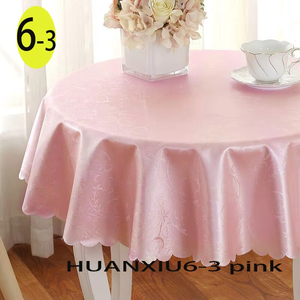Waterproof Oilproof <strong>Round</strong> PU <strong>Tablecloth</strong> Coffee Color Floral Embossed PU <strong>Tablecloth</strong>, Stain Resistant <strong>Wipeable</strong> <strong>Round</strong> Table Cover - Product Image 2