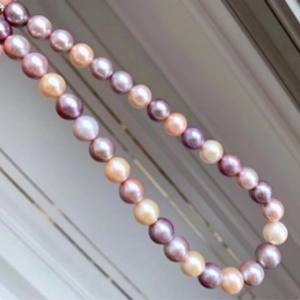 Collar de Perlas Negras Naturales Superbrillantes de 10-11 mm para Mujer, Cadena de Hueso con Piedra de Cristal de Plata S925 de Lujo Ligero con Diseño Exclusivo - Product Image 1