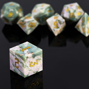 Set di dadi in pietra fiore di prugna DND dadi in pietra DND dadi per dungeon e draghi RPG - Product Image 3