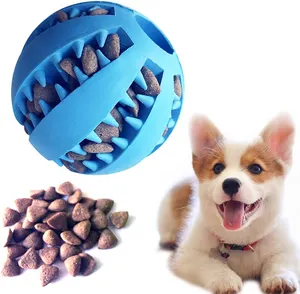 Hot Sale Pet Food Snacks Voeding Bal Speelgoed Duurzaam Zacht Rubber Niet-Giftige Hond Kauw Speelgoed Bal Piepende Hond Speelgoed