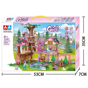 Nouvelles maisons dans les arbres pour filles, blocs de construction en plastique ABS, jouets éducatifs pour enfants, villa de plage assemblée, princesse - Product Image 4