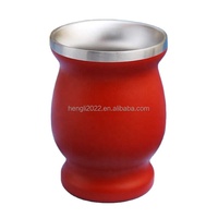 Nouvelle tasse en acier inoxydable de 8 oz pour le commerce extérieur, pot à double paroi en forme de gourde argentine, isolation sous vide, vente en gros