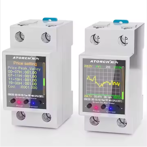GR2PWS 100A WiFi Din Rail Power Energy Meter AC50-320V Smart Electricity Meter Digital Display Monitor Voltmeter Ammeter
