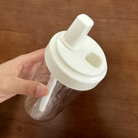 Vente en gros Tasse à boire transparente portable Ins Girls 500ml 700ml Résistant à la chaleur Bouteille d'eau de voyage en verre pour jus de lait avec paille