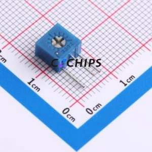 Résistance/potentiomètre réglable 3362X-1-203, composant traversant (THT)-3P, 7x6,8 mm, résistance 20 kOhm, 10 %, 500 mW, 250 ppm/ ℃ - Product Image 1