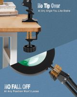 Lampe grossissante 5X avec lumière et pince bras oscillant lampe de bureau LED à intensité variable pour artisanat électronique réparation lecture lumière de tâche