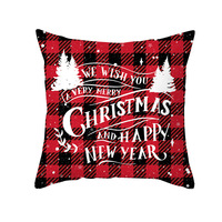 Nouvelle Housse de Coussin en Tissu Peau de Pêche à Carreaux Rouges pour Noël, Décoration de Canapé, Housse de Coussin Douce pour Bureau, Housse de Coussin de Noël pour la Maison