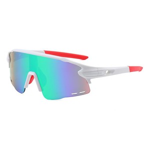 Cycling Glasses <b>White</b> <b>Frame</b> Pc Lens Uv400 Anti Slip Outdoor Sports Sun Protection For Men And Women - Product Image 1