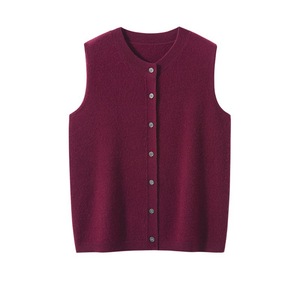 Cardigan in Maglia per Donna 100% Cashmere, Gilet <span class=keywords><strong>Senza</strong></span> <span class=keywords><strong>Maniche</strong></span> Morbido, <span class=keywords><strong>Maglione</strong></span> Femminile - Product Image 4