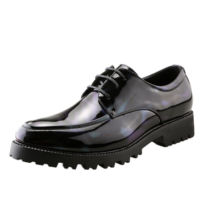 Nuevos Mocasines de Moda de Caña Baja, Ligeros y Transpirables, de PU con Cordones, Superficie Brillante, Negros, para Boda, Primavera, Zapatos para Hombre - Product Image 1