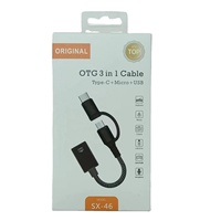 Ventes directes d'usine de câble de conversion de type c + micro + USB 3in1