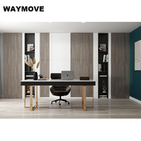 WAYMOVE Chaise de bureau pliable avec lumière LED Ventilateur mural de refroidissement Table Ensemble de meubles en bois pour la maison ou le bureau