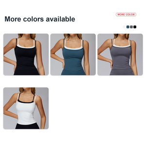 Top Sportivo da Donna Due Pezzi Personalizzato di Alta Qualità, Canotta Aderente con Colori a Contrasto, Abbigliamento da Palestra, Corsa, Fitness e Yoga - Product Image 5