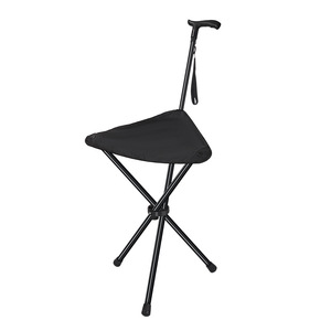 Bâton de marche pliant d'extérieur avec siège, bâton de randonnée en alliage d'aluminium de 100 cm pour personnes âgées et utilisation en extérieur - Product Image 1