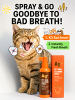 Spray buccal nettoyant Nano Argent pour chats et chiens, soin dentaire sans brossage pour une haleine fraîche et le contrôle du tartre