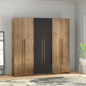 Armario minimalista de madera maciza para decoración del hogar, armario de almacenamiento marrón contemporáneo, armarios para dormitorio pequeño - Product Image 1