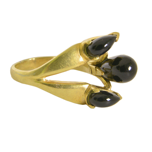 แหวนพลอยโอนิกซ์ชุบทองสเตอร์925ใหม่เครื่องประดับร่วมสมัยทอง18K สำหรับงานแต่งงาน - Product Image 2