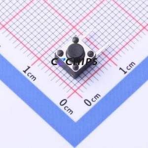 YTS-D007-2C Tactile Switch Bent Lead Through Hole-3P,6x6mm Switch Single Pole Single Throw Round Button 2.5N Right Angle Insert - Product Image 1