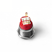 Interruptor de Botón de Tránsito Ferroviario de Acero Inoxidable de Grado Industrial IP65 1NO con Anillo LED Iluminado de 220V