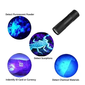 pin alonefire đèn pin Suppliers-12 Đèn Pin LED UV Ultra Violet Ánh Sáng Đen Đèn Kiểm Tra 395 NM