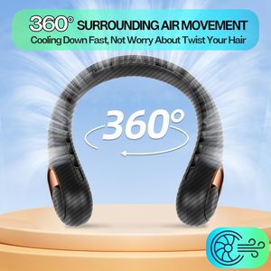 Ventilador de Cuello sin Aspas de Fibra de Carbono de Alta Calidad, Mini Ventilador Personal Recargable con Fuerte Succión para Uso en Exteriores en Verano - Product Image 4