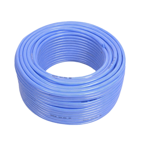 Manguera de Jardín Flexible Transparente de PVC de 1/4 y 2 Pulgadas, para Montaje en Pared, para Suministro de Agua, Lavado de Autos, Riego, Color Azul - Product Image 1