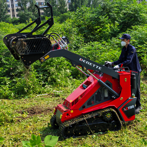 Mini-chargeuse sur chenilles Derette XC1100 avec broyeur à chaînes, moteur Kubota 25 CV, norme EPA Euro 5, débroussailleuse forestière - Product Image 2