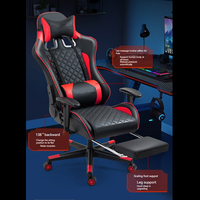Chaise de jeu roumaine avec massage, cuir rouge et noir, logo personnalisé, table et chaises de bureau, chaise de jeu professionnelle, inclinaison à 180 degrés