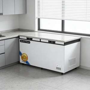 Congelatore a Pozzetto Personalizzato in Acciaio Inox a 2 Porte, <span class=keywords><strong>Frigorifero</strong></span> Commerciale <span class=keywords><strong>Orizzontale</strong></span> a Doppia Temperatura per Casa - Product Image 2