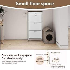 DB Modern MDF <b>Shoe</b> <b>Rack</b> With 3 Flip Drawers And 1 Hidden Drawer Slim Freestanding Entryway Storage Cabinet For Home Use - Product Image 6