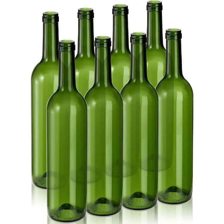 Cheap empty 750ml colored round liquor bottle glass red wine bottle wholesale