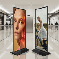 Pantalla Táctil LCD LED UHD de 75 Pulgadas con Soporte de Pie y Marco de Aleación de Aluminio para Publicidad en Centros Comerciales