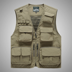 Chaleco de bolsillo de carga de alta calidad, chalecos y chaquetas sin mangas para hombre, chaqueta utilitaria personalizada - Product Image 1