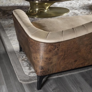 Juego de Muebles de Sala de Estar de Cuero Real, Cómodo y de Lujo, Sofá Chesterfield de Diseño Italiano - Product Image 4