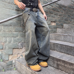 Di alta qualità americano Homme Black <span class=keywords><strong>Loose</strong></span> <span class=keywords><strong>Fit</strong></span> Denim pantalone <span class=keywords><strong>uomo</strong></span> Buggy Denim pantaloni vendita Homme <span class=keywords><strong>Jeans</strong></span> larghi taglie forti <span class=keywords><strong>Jeans</strong></span> da <span class=keywords><strong>uomo</strong></span> - Product Image 2