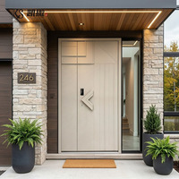 Porte d'entrée principale extérieure moderne en aluminium, design anti-effraction, isolation thermique, porte de sécurité en aluminium