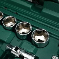 Boîte à outils à cliquet 24T avec outils inclus, ensemble de clés à douille 1/2 "Dr, boîte de 37 pièces